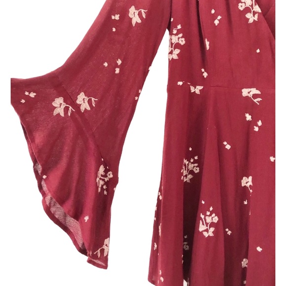 Free People Jasmine Embroidered Long Sleeve Mini Dress Size 2 - Picture 9 of 12